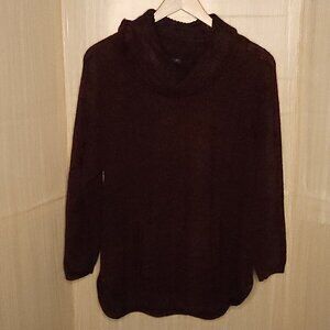 Style & Co. Plus Red Black Cowl Neck Sweater 1X